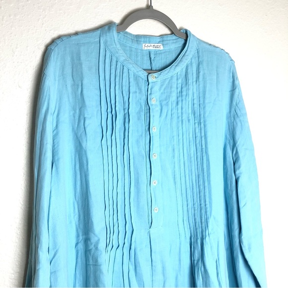 Free People x CP Shades Yoko Tunic long sleeve tunic dress in blue Sz L - Picture 14 of 16